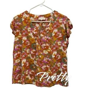 Cynthia Rowley blouse women's size large floral
